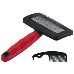 Ferplast Slicker Borstel Rood&Zwart - Hondenvachtborstel