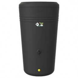 Elho Green Basics Regenton Living Black Met Plantenbak - Regenwatertonnen - 200 l Zwart