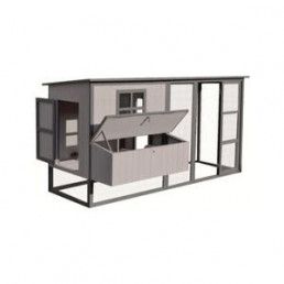 Flamingo Kippenhok Calypso Cottage - Kippenhok - 222x102x112 cm Grijs Taupe